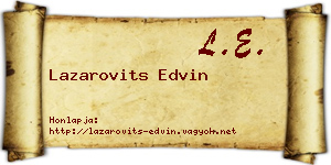 Lazarovits Edvin névjegykártya